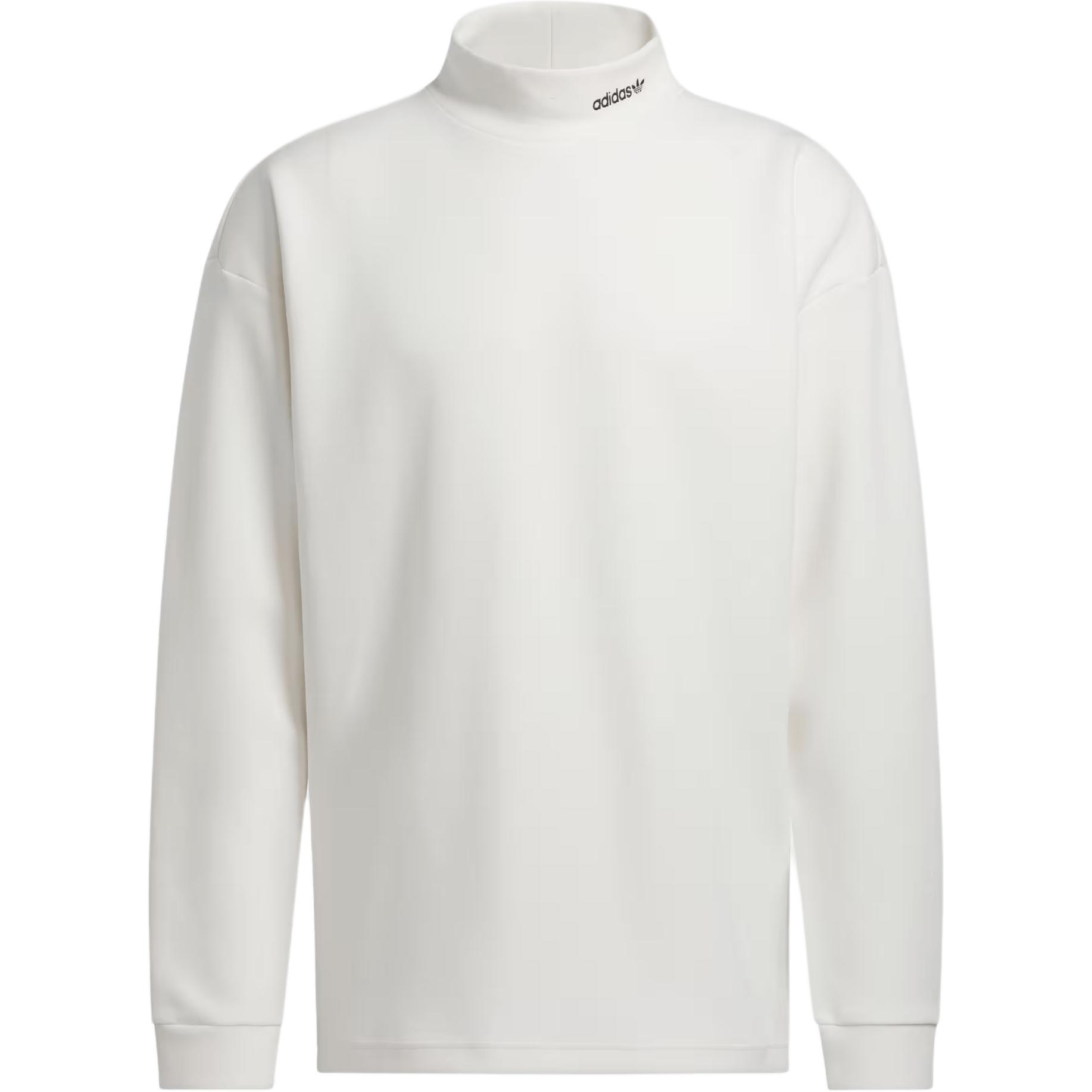 adidas Mock Basketball Logo Half-Turtleneck Pullover Sweatshirt White Unisex IY7377