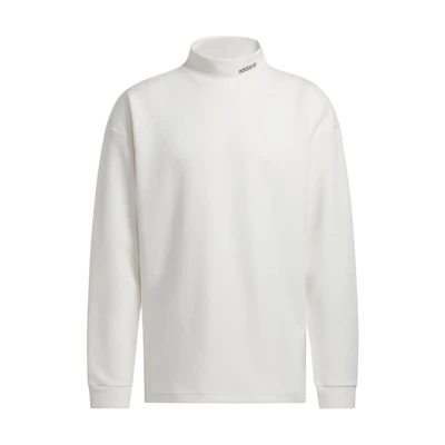 adidas Mock Basketball Logo Half-Turtleneck Pullover Sweatshirt White Unisex IY7377