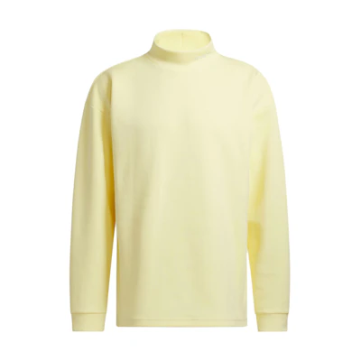 adidas Mock Basketball Logo Pullover Sweatshirt Yellow - Unisex Casual Sportswear IY7380
