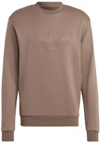 adidas Mono Crew Brown Long-Sleeve Casual Sports T-Shirt HZ4158 adidas Mono Crew Brown Long-Sleeve Casual Sports T-Shirt HZ4158