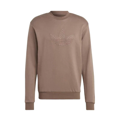 adidas Mono Crew Brown Long-Sleeve Casual Sports T-Shirt HZ4158