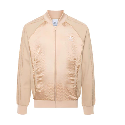 adidas Mono Trefoil Logo Knitted Long Sleeve Jacket Men Almond Beige IX6734