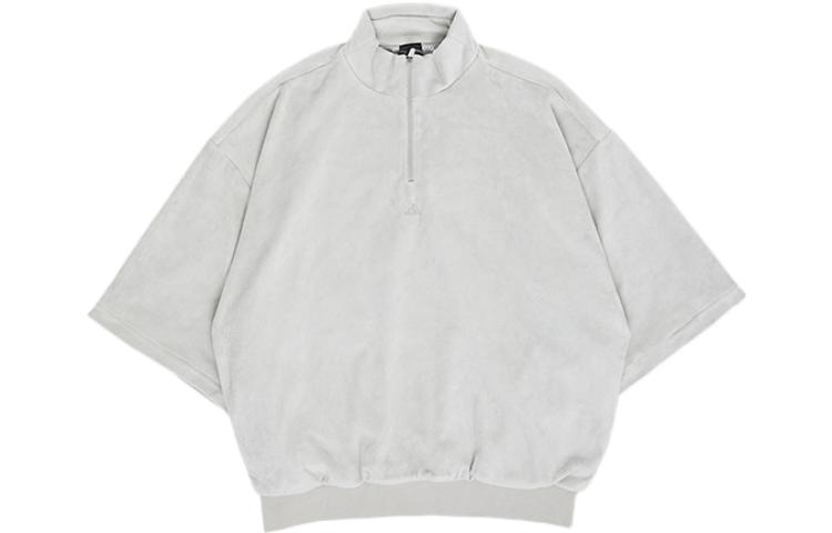 adidas Monochrome Logo Print Vintage 3/4 Sleeve Sweatshirt Unisex Metallic Gray IA1990