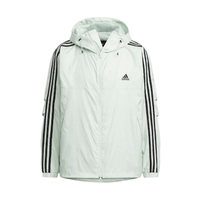 adidas Monochrome Three-Stripe Windbreaker Jacket - Linen Green JF3995