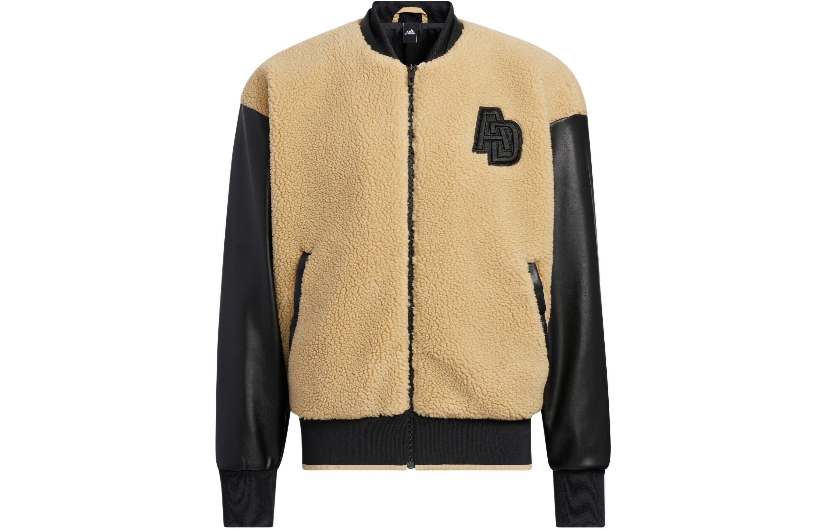 adidas Monogram Embroidered Logo Varsity Retro Jacket Khaki - Style IB2722