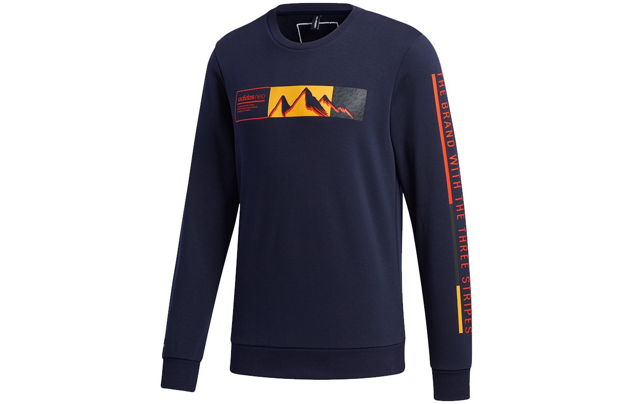 adidas Mountain Graphic Logo Crewneck Sweatshirt Navy Blue () GM2284