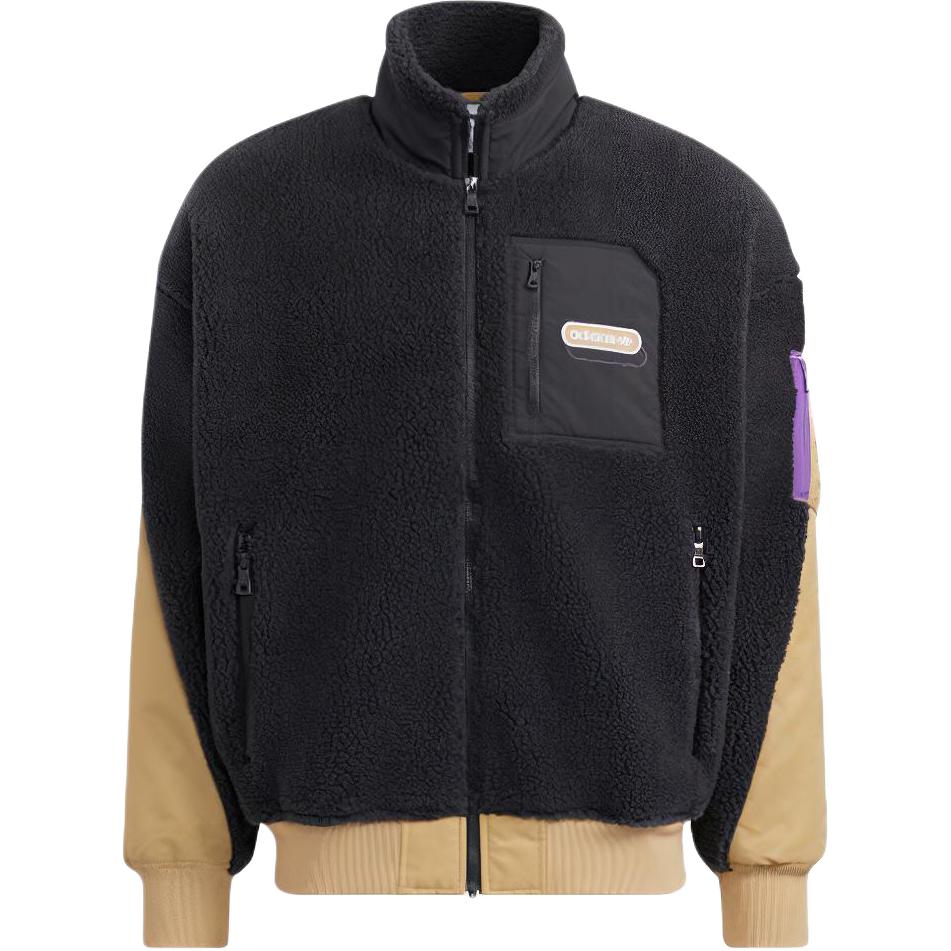 adidas MR Sherpa Retro Zip-Up Logo Jacket for Men Japan Edition - Black HC0374-JAPAN