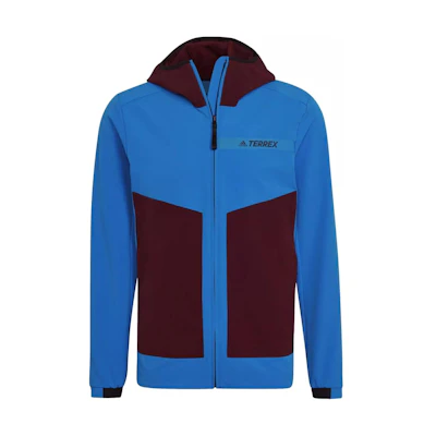 adidas MT Softshell Jacket Slim-Fit Hooded Insulated Coat Blue H53396