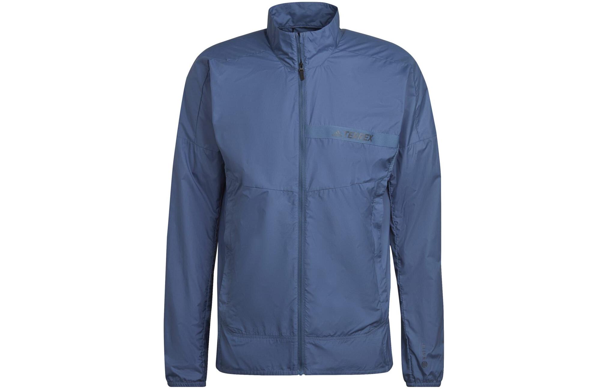 adidas MT Wind Jacket Windproof Waterproof Sports Coat - Gray Blue HI1592
