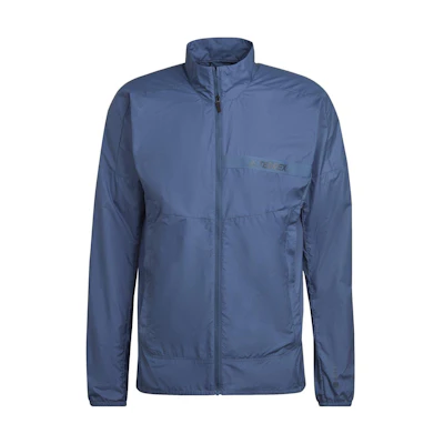 adidas MT Wind Jacket Windproof Waterproof Sports Coat - Gray Blue HI1592
