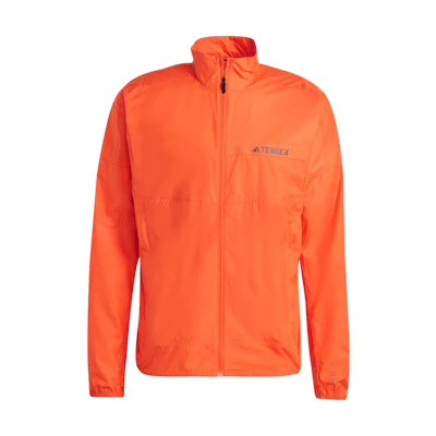 adidas Mt Wind Logo Stand Collar Zip Jacket - Semi Impact Orange HM4027