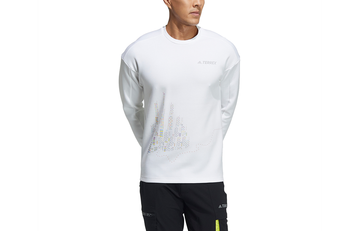 adidas Mtnlt Gfx Sweat Pullover Hoodie White Casual Sweatshirt GN7572
