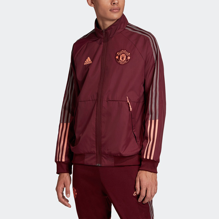 adidas MUFC Anthem Jacket 2020-21 Season Manchester United Maroon Jacket FR3865 圖 4