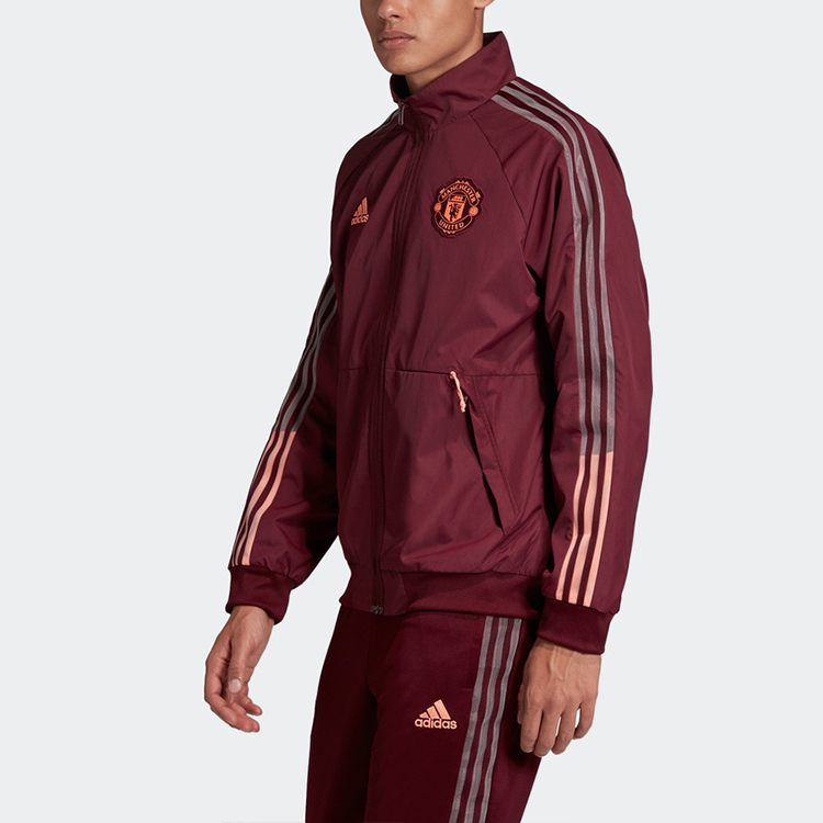 adidas MUFC Anthem Jacket 2020-21 Season Manchester United Maroon Jacket FR3865 圖 6