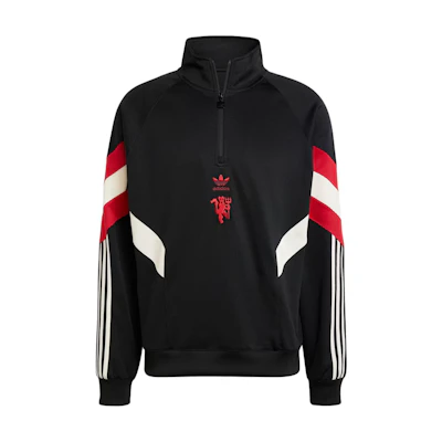 adidas MUFC Manchester United Crew Sweatshirt Black/Red Jacket IS6526