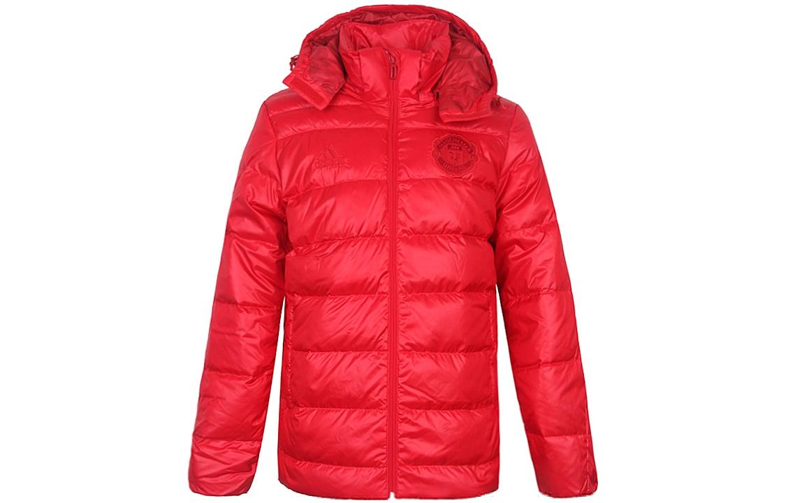 adidas MUFC Red Logo Embroidered Down Jacket . BR8847