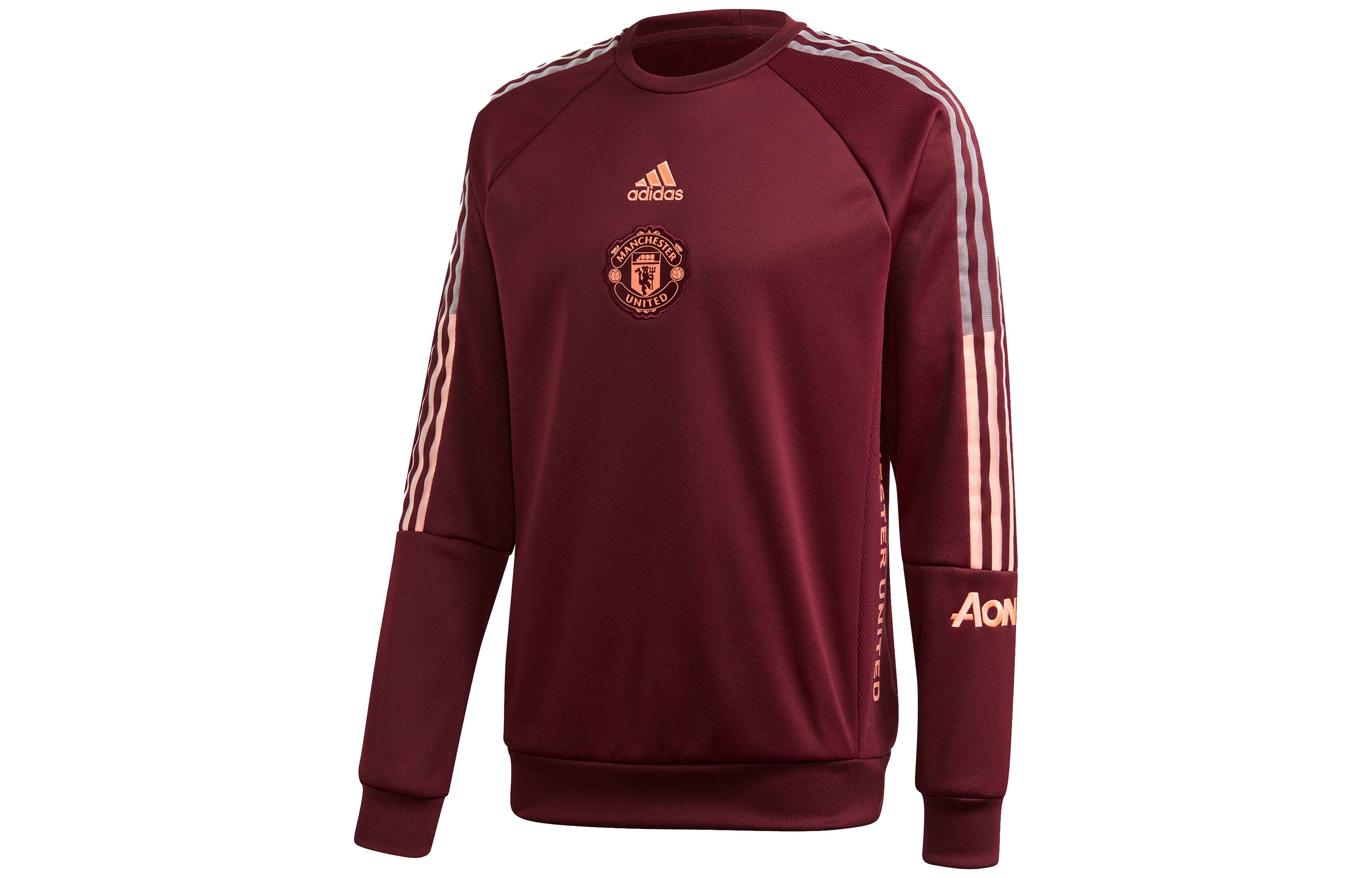 adidas MUFC Travel SWT Manchester United Pullover Sweatshirt Maroon Purple FR3863