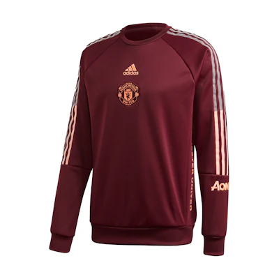adidas MUFC Travel SWT Manchester United Pullover Sweatshirt Maroon Purple FR3863