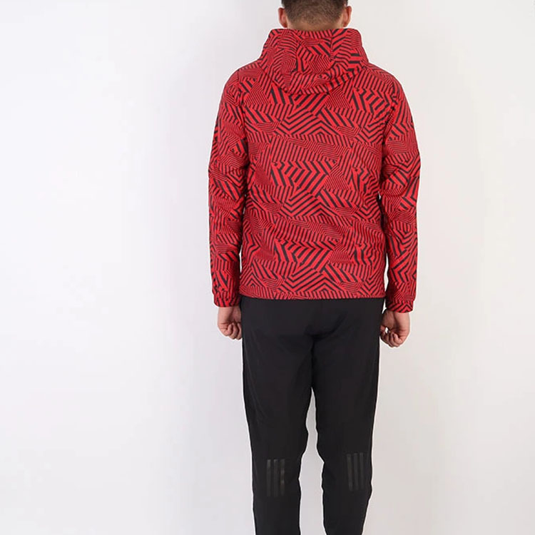 Details for adidas Jaket Windbreaker MUFC Manchester United Merah Berkerudung Pria FR3844