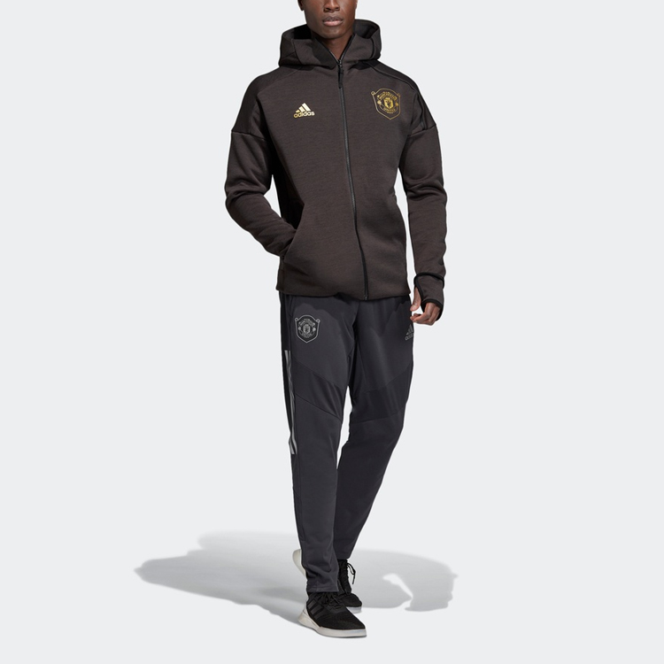 adidas MUFC ZNE 3 0 Hoodie Jacket Black - Manchester United Football Jacket DX9079 圖 4