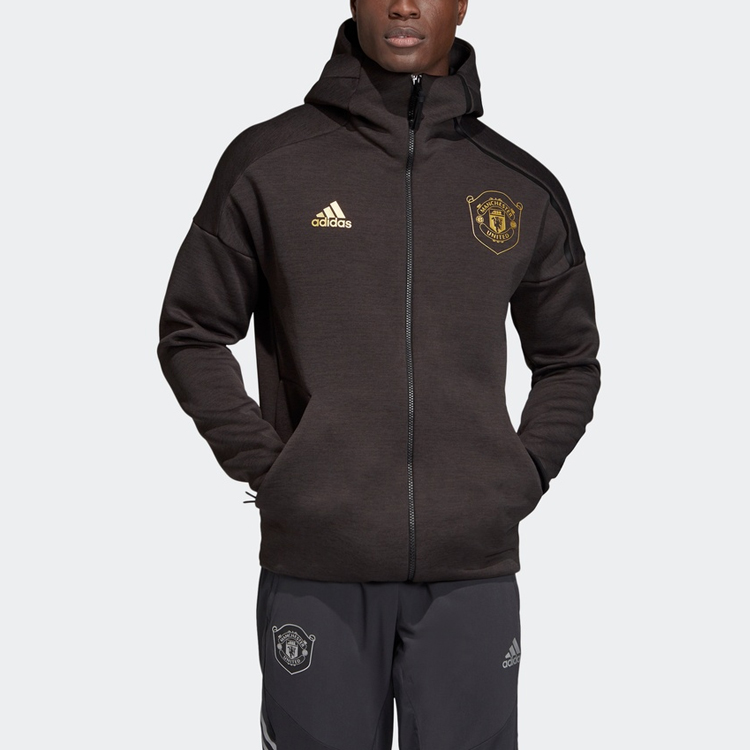 adidas MUFC ZNE 3 0 Hoodie Jacket Black - Manchester United Football Jacket DX9079 圖 5