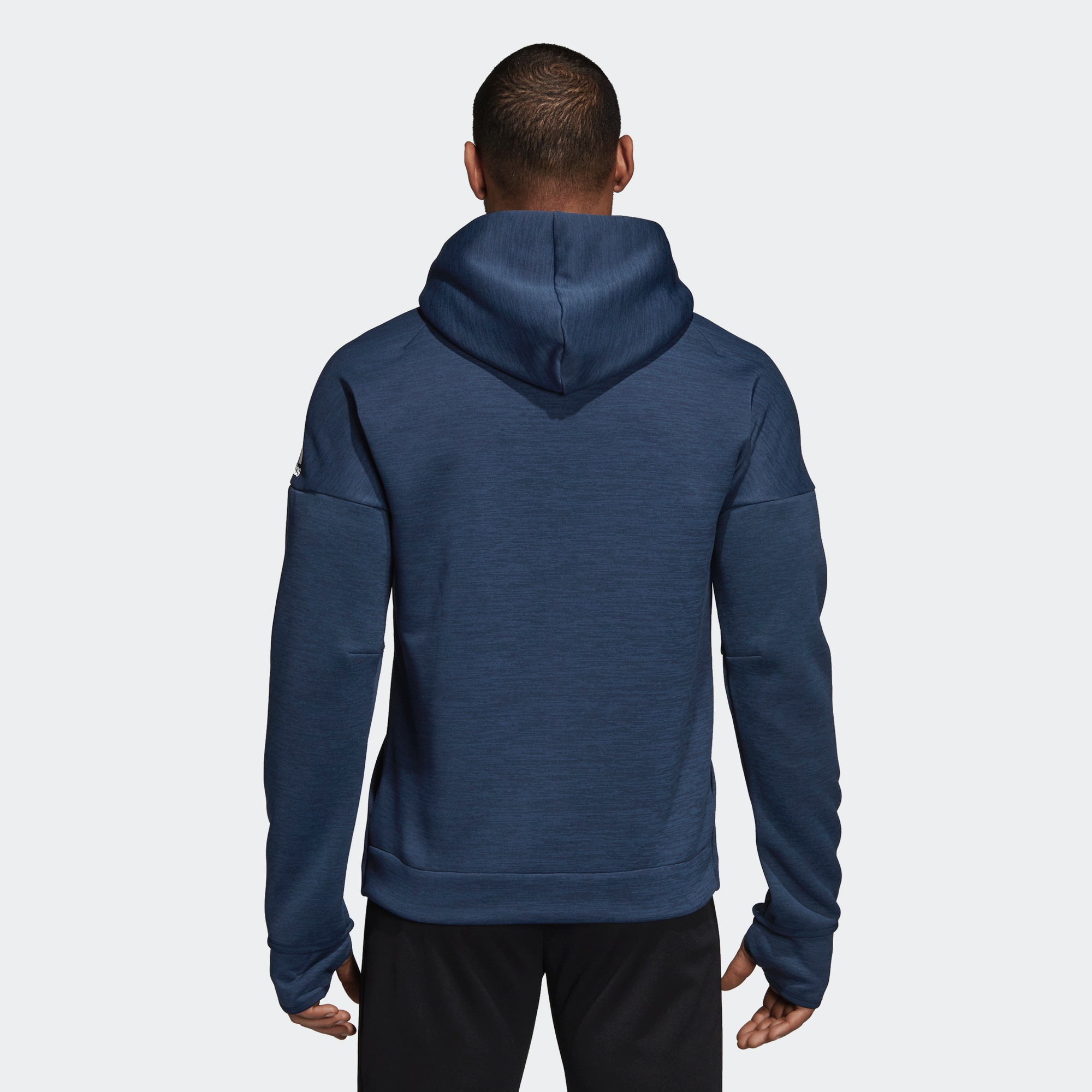 adidas MUFC ZNE HD Logo Print Hoodie Jacket Blue CY6102 圖 5