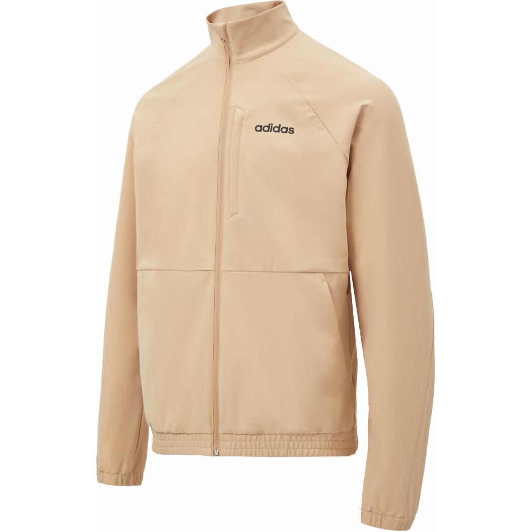 adidas Multi-Pocket Casual Woven Jacket Light Beige with Logo Stripes JE1344