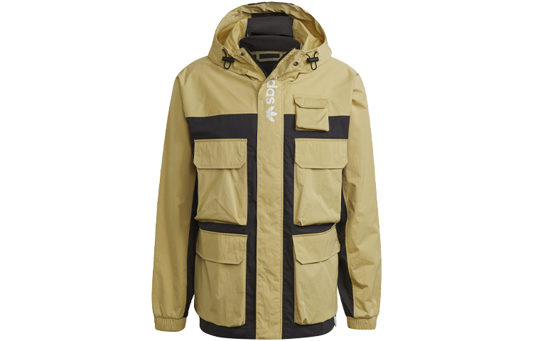 adidas Multi-Pocket Outdoor Colorblock Hooded Jacket - Sandstorm Earth H09359