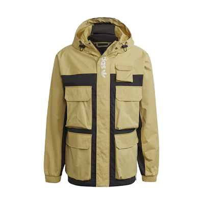 adidas Multi-Pocket Outdoor Colorblock Hooded Jacket - Sandstorm Earth H09359