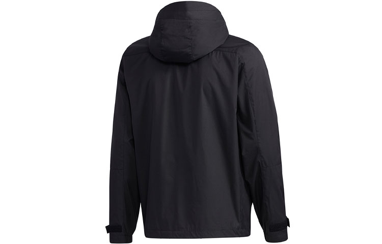 Lookbook adidas 多口袋戶外連帽防風外套 - 黑色 GF4019