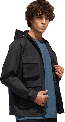 adidas 多口袋戶外連帽防風外套 - 黑色 GF4019 Shop adidas 多口袋戶外連帽防風外套 - 黑色 GF4019