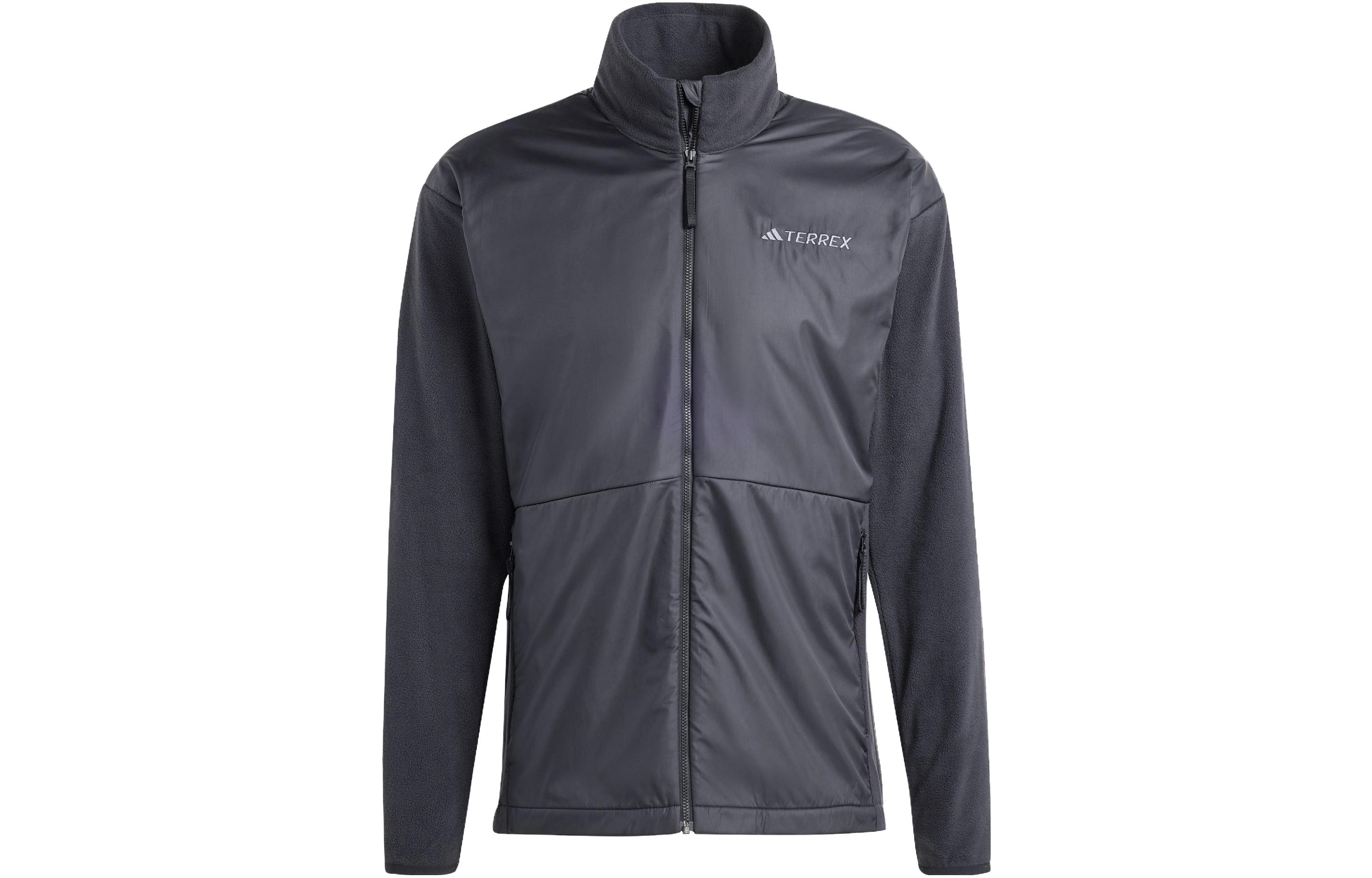 adidas Multi Wind Fleece Jacket Black Outdoor Sportswear with Logo IJ0543