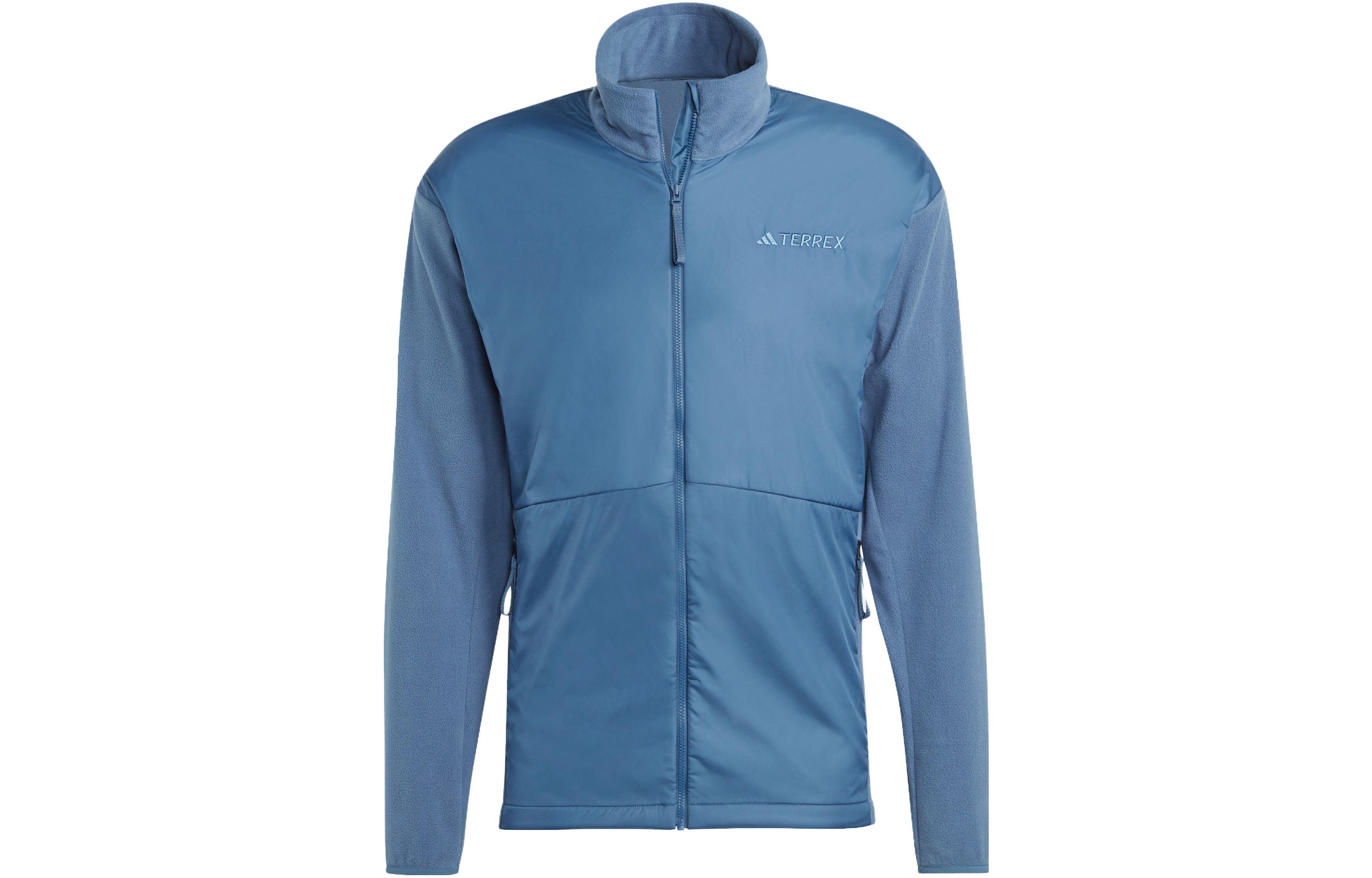 adidas Multi Wind Fleece Jacket Solid Logo Outdoor Jacket Aqua Gray IJ0542