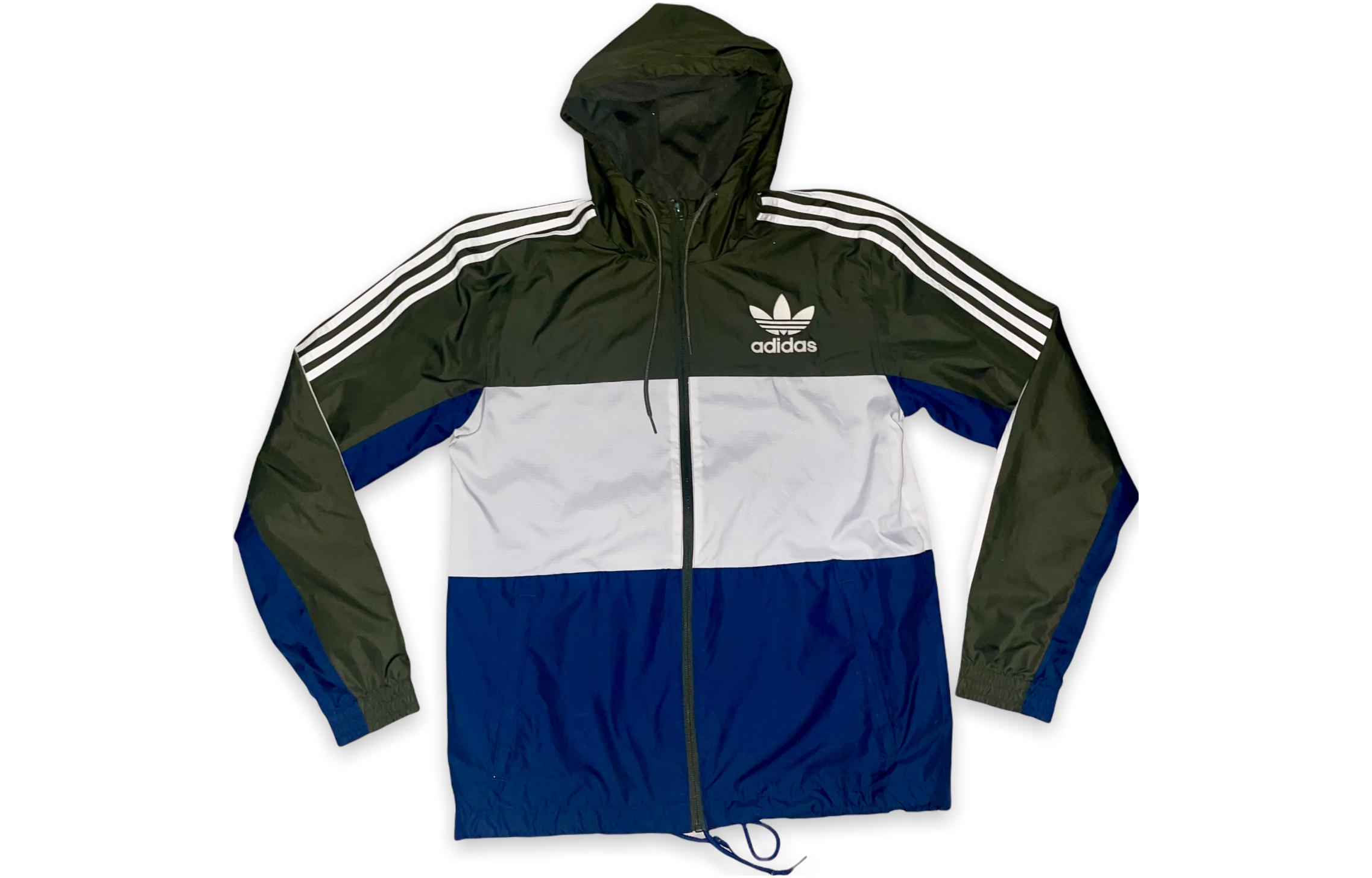 adidas Multicolor Striped Letter Print Zip Hoodie Jacket for Men GC8736