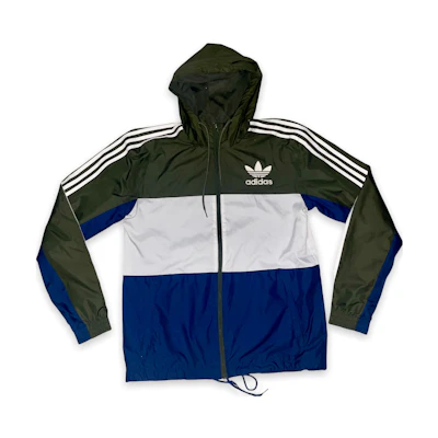 adidas Multicolor Striped Letter Print Zip Hoodie Jacket for Men GC8736