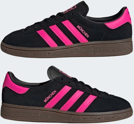 (Women) Adidas Munchen / Munich Sneakers Core Black/Lucid Pink/Gum JS4000 Sizing (Women) Adidas Munchen / Munich Sneakers Core Black/Lucid Pink/Gum JS4000