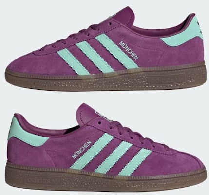 (W) 아디다스 뮌헨 스니커즈 리치 모브/클리어 민트/검플 JS3995 Sizing (W) 아디다스 뮌헨 스니커즈 리치 모브/클리어 민트/검플 JS3995