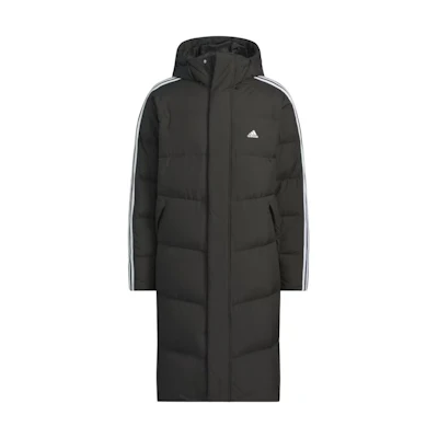 adidas Must-Have 600 Fill Down Coat Black Unisex Striped Hooded Winter Jacket. JG5958