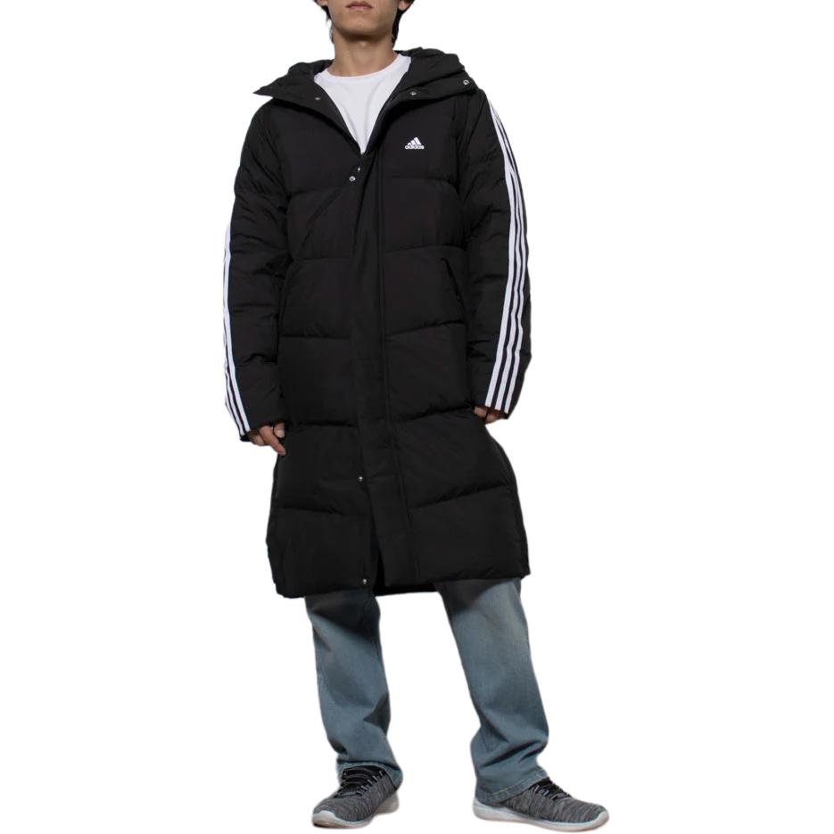 Shop adidas Must-Have 600 Fill Down Coat Black Unisex Striped Hooded Winter Jacket. JG5958