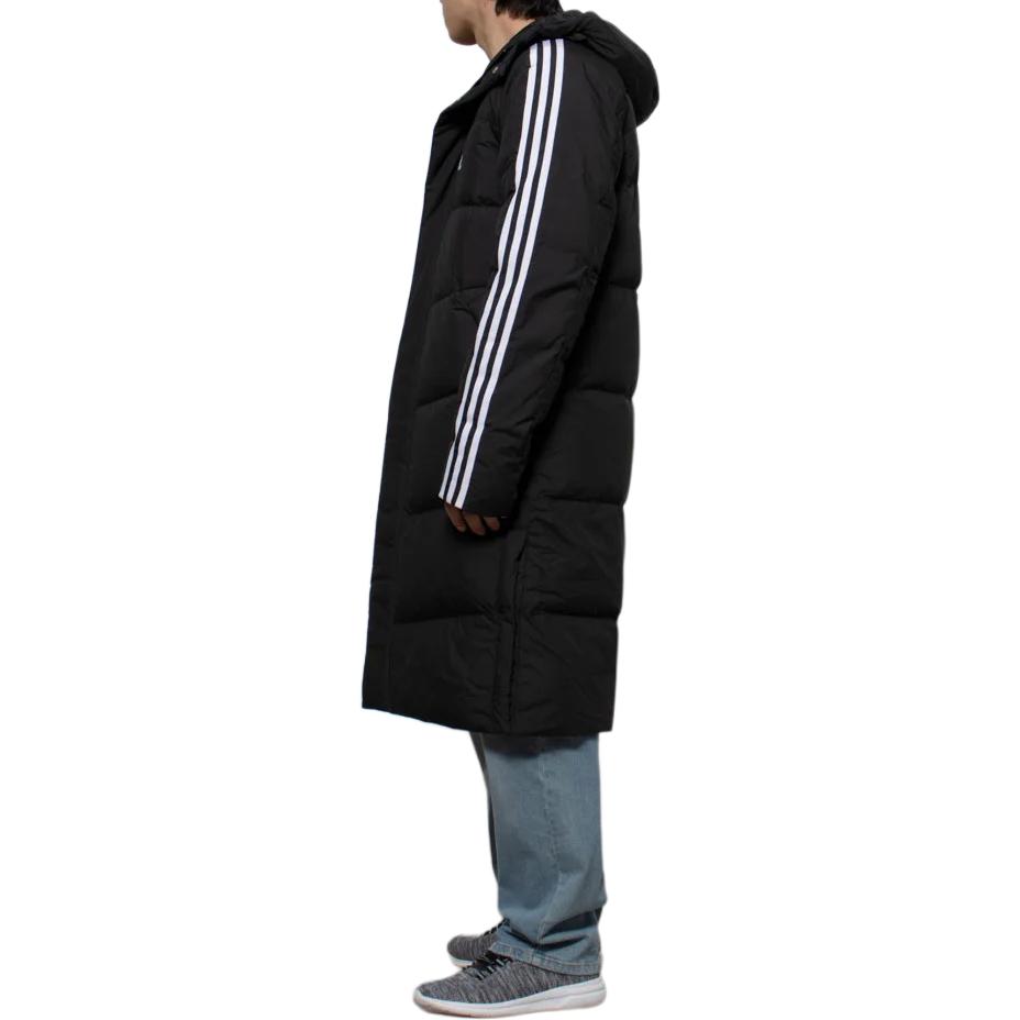 Details for adidas Must-Have 600 Fill Down Coat Black Unisex Striped Hooded Winter Jacket. JG5958