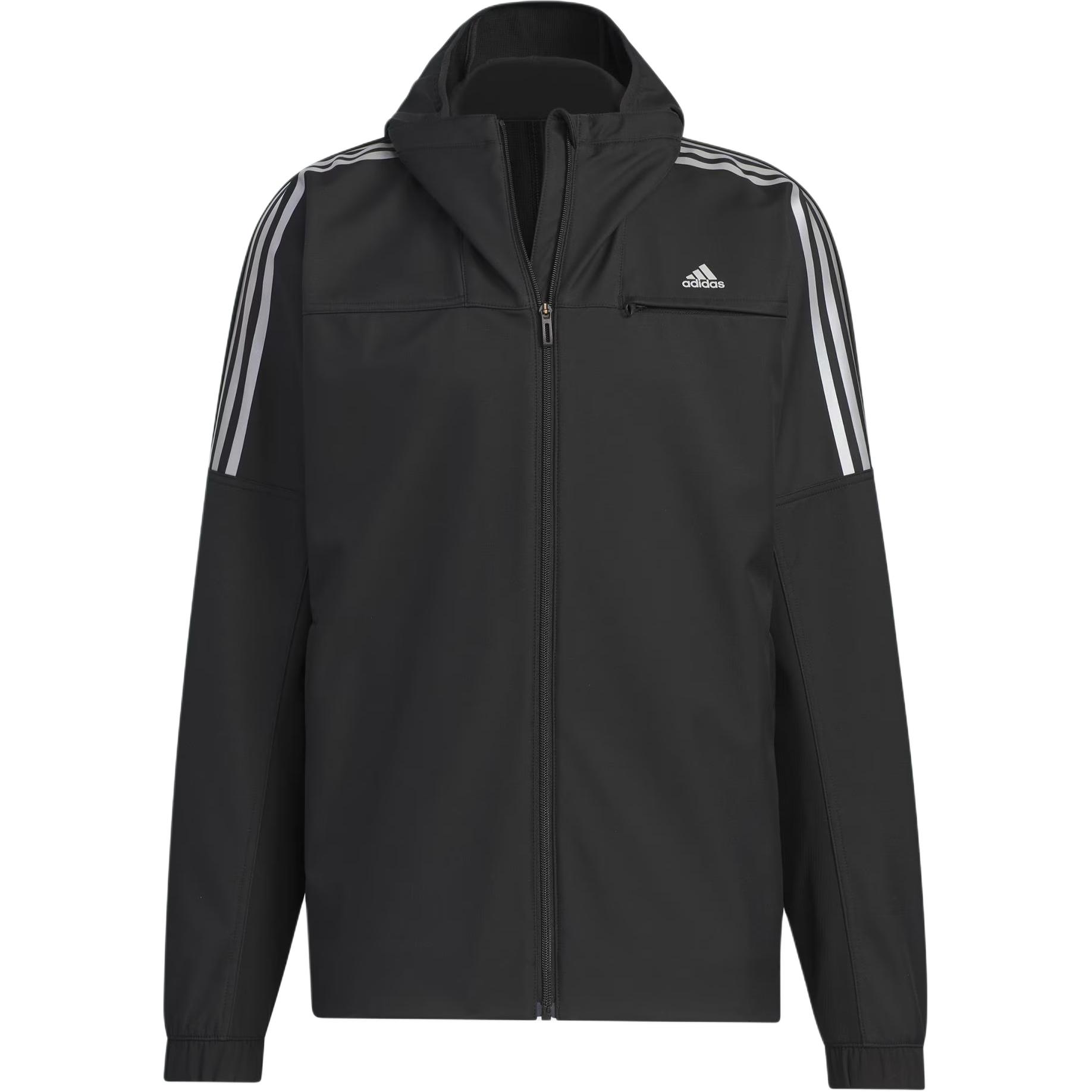 adidas Must Haves Black Hooded Zip Jacket for Casual and Sporty Comfort JG8515