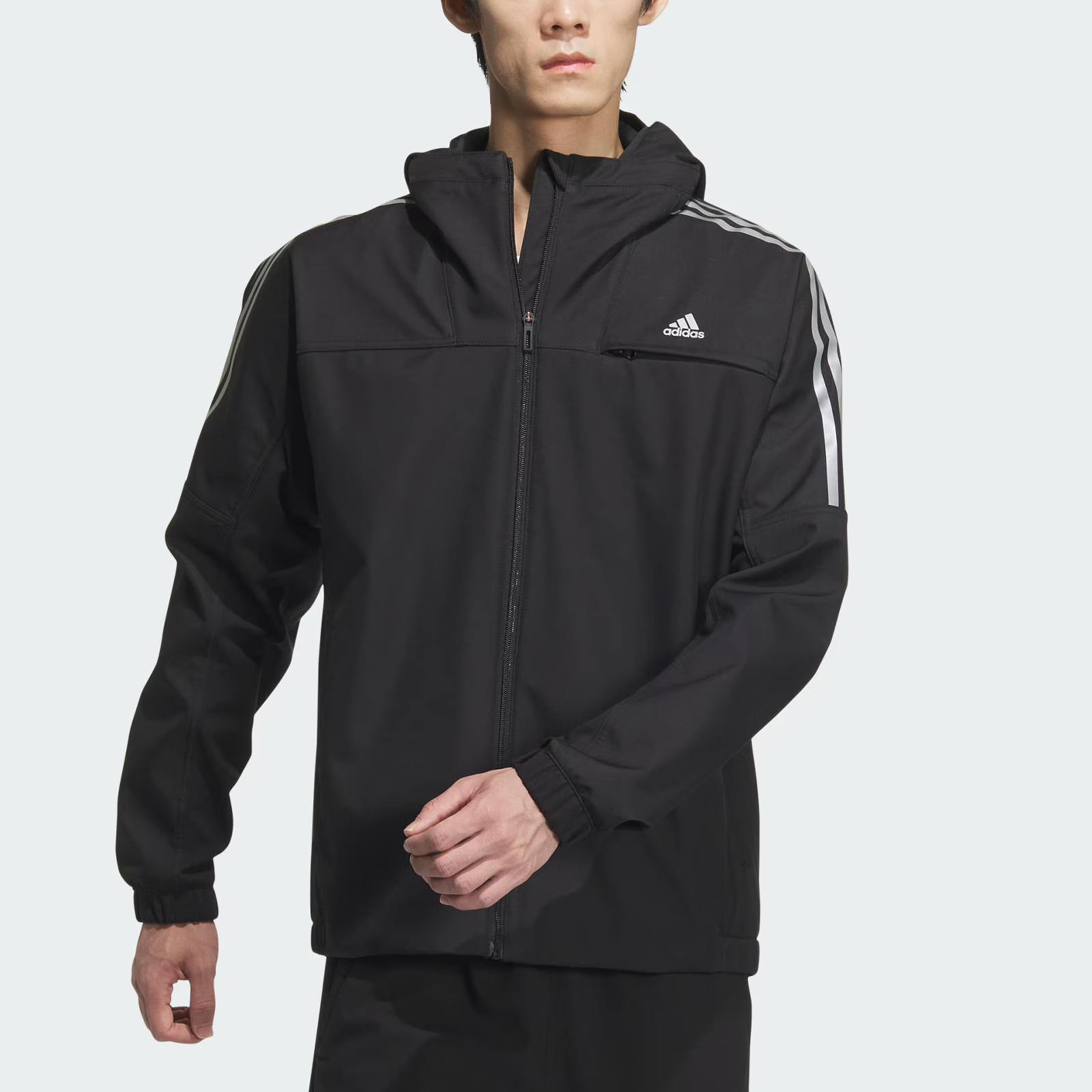adidas Must Haves Black Hooded Zip Jacket for Casual and Sporty Comfort JG8515 圖 3