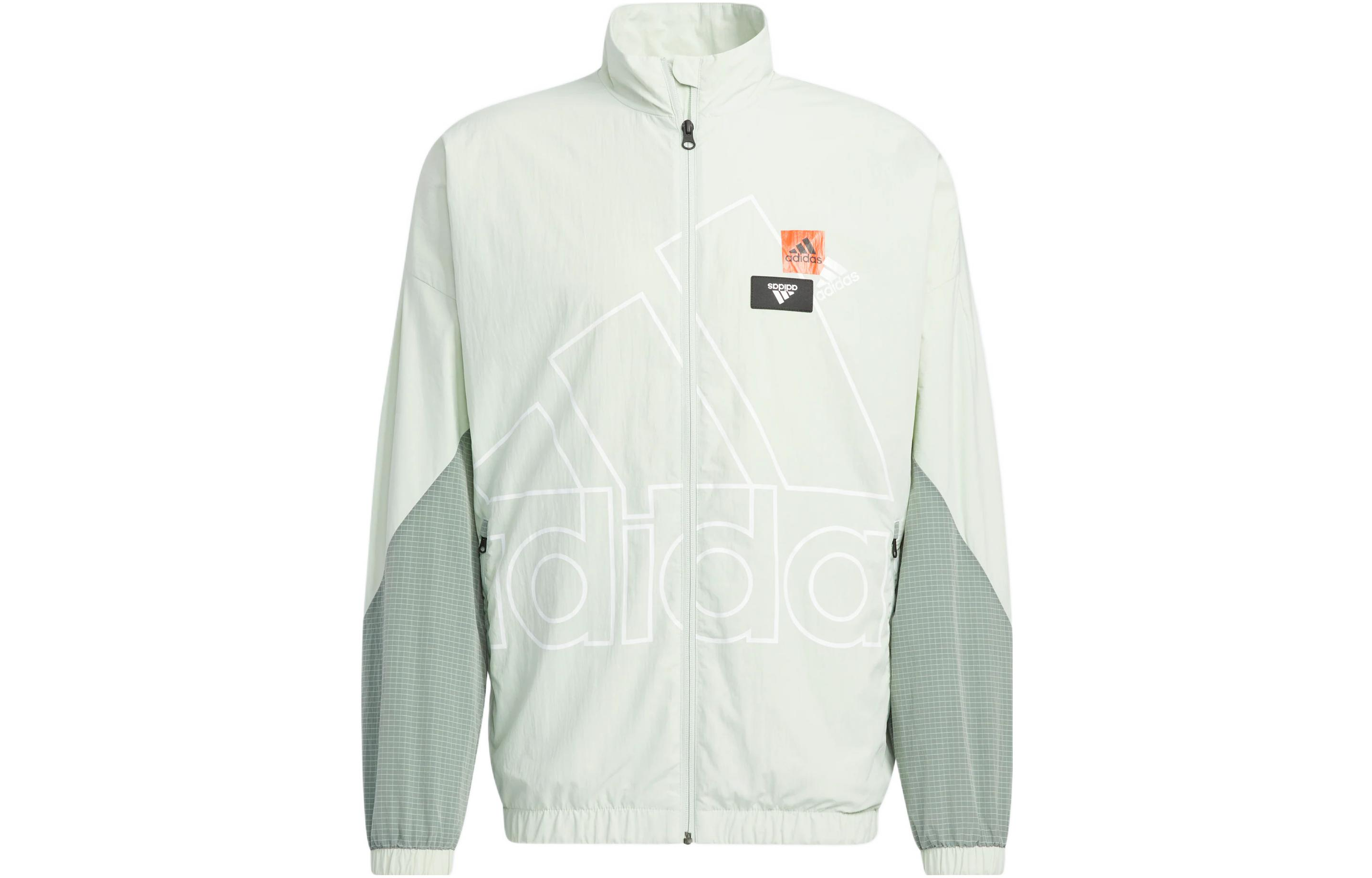 adidas Must Haves Colorblock Logo Zip Jacket Unisex Retro Sports Green HP1436