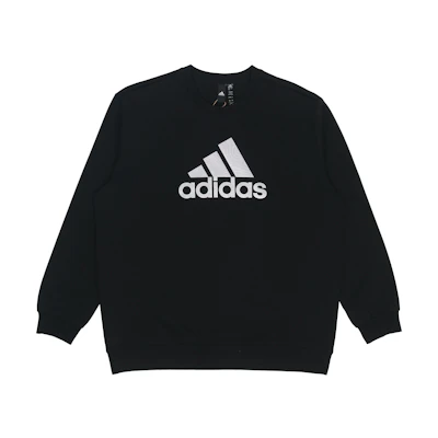 adidas MUST HAVES Retro Logo Printed Pullover Sweatshirt Black HM2960