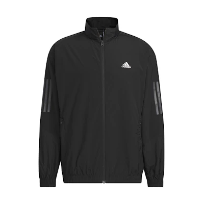 adidas Must Haves Woven Jacket Stripe Logo Retro Track Jacket Black () IA6960