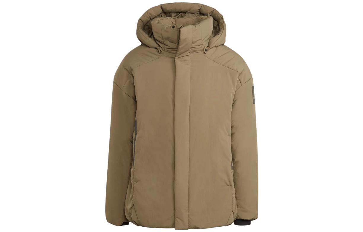 adidas MYSHELTER Logo Print Hooded Down Jacket Olive Green () IK3117