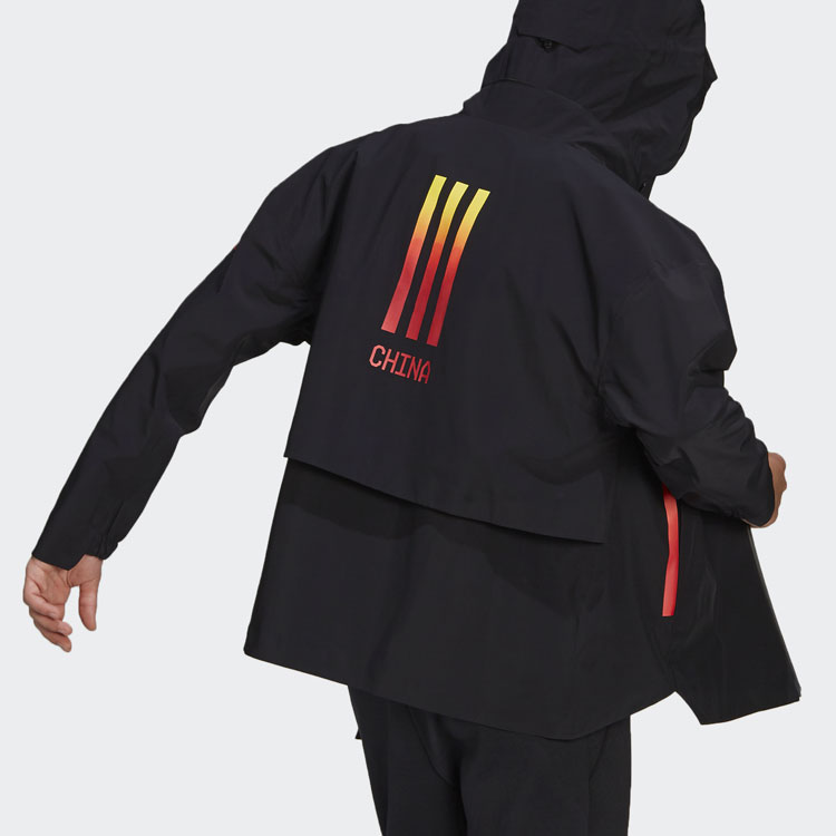 Shop 阿迪达斯Myshelter R.R户外字母连帽夹克黑色 GT0352