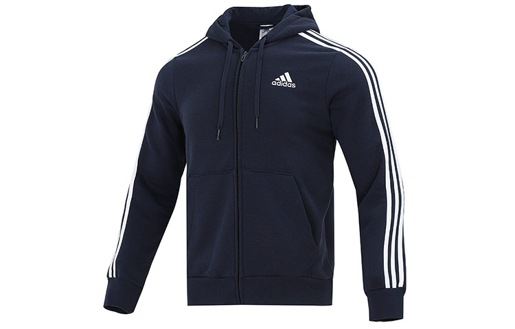 adidas Navy 3-Stripes Full-Zip Hoodie Jacket GK9053