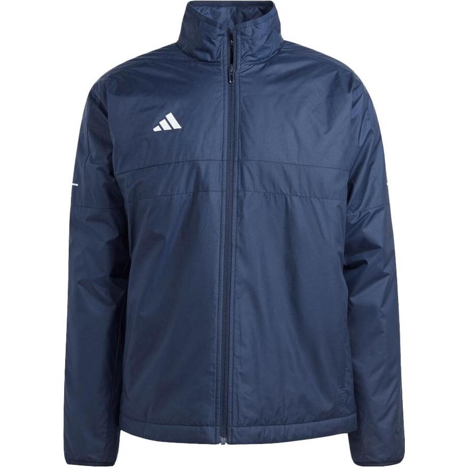 adidas Navy 3-Stripes Track Jacket with Zip-Up Stand Collar IK6100