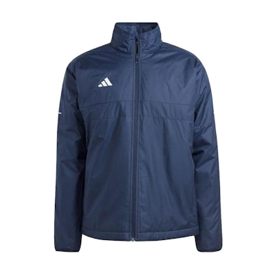 adidas Navy 3-Stripes Track Jacket with Zip-Up Stand Collar IK6100